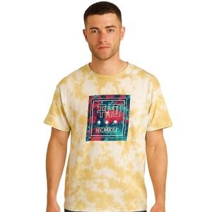 Brooklyn Cloth T-Shirt Yellow Roses Graphic Tie Dye Crew Streetwear Pullover NEW